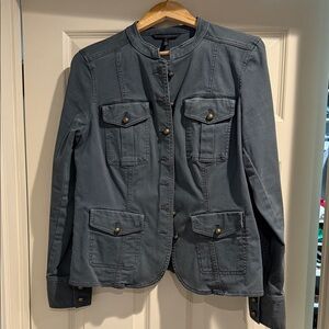 Stylish Army Green White House Black Market Military Jacket